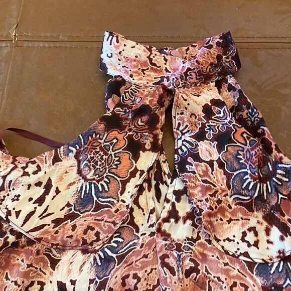 Pink Floral Cold Shoulder RuffleTop - Picture 7 of 16